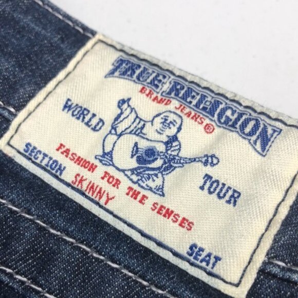 MADE IN USA 🇺🇸 LIKE NEW TRUE RELIGION SKINNY JEANS 29x32 🇺🇸 - Picture 2 of 11